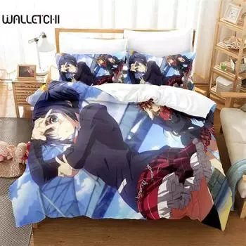 Комплект постельного белья «Любовь в стиле аниме», «Chunibyo & Other Delusions», для девочек, взрослых, односпальный, двуспальный, размер «queen-size», пододеяльник, наволочка, постельное белье 135X200cm