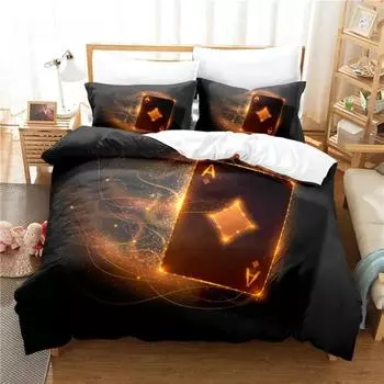 Комплект постельного белья Magic Card, комплект пододеяльников, постельное белье с цифровой печатью, комплект постельного белья размера Queen, модный дизайн EU single(135x200cm)