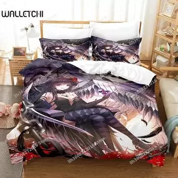 Комплект постельного белья Magica Devil Homura Akemi Single Twin Full Queen King Size Bed Set Adult Kids Bedroom Duvet cover Set Anime Bed 70x133cm 2pcs