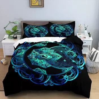 Комплект постельного белья Mandala King Queen Twin Full Size Moon Sun Eye Boho Chic Floral полиэстеровый комплект постельного белья для мальчиков 70x133cm 2pcs