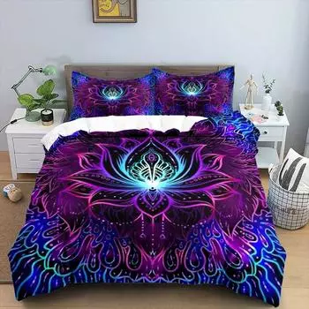 Комплект постельного белья Mandala King Queen Twin Full Size Moon Sun Eye Boho Chic Floral полиэстеровый комплект постельного белья для мальчиков EU Single 135x200cm