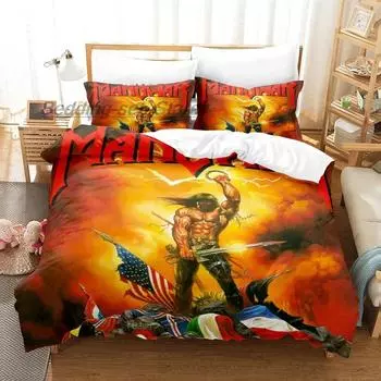 Комплект постельного белья Manowar Single Twin Full Queen King Size Комплект постельного белья Aldult Kid Bedroom Duvetcover Sets 3D Print Hip Hop 70x133cm 2pcs