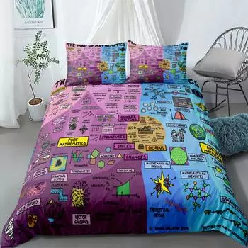 Комплект постельного белья Mathmatic Knowledge King Queen Double Full Twin Single Size Duvet Cover Pillow Case Комплект постельного белья 150x200cm