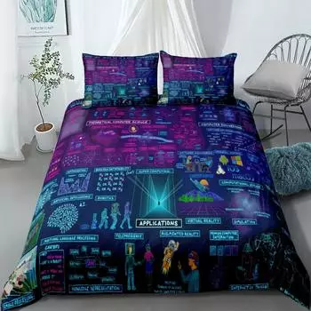 Комплект постельного белья Mathmatic Knowledge King Queen Double Full Twin Single Size Duvet Cover Pillow Case Комплект постельного белья 70x133cm 2pcs