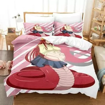 Комплект постельного белья Monster Musume Single Twin Full Queen King Size Bed Set Adult Kids Bedroom Duvet Cover Sets 3D Anime Bed Sheet Set 70x133cm 2pcs