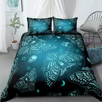 Комплект постельного белья Moth Dead Skeleton US Twin Full Queen King EU Single Double King Size Комплект постельного белья EU single(135x200cm)