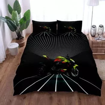 Комплект постельного белья Motor Psyche Duvet Cover Set UK Single Double Queen King US Twin Full King Size Комплект постельного белья EU single(135x200cm)