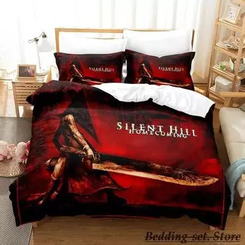 Комплект постельного белья Movie Silent Hill Single Twin Full Queen King Size Bed Set Aldult Kid Bedroom Duvetcover Sets parure de lit Bed 70x133cm 2pcs