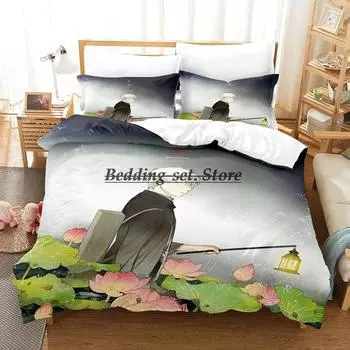 Комплект постельного белья Mushishi Single Twin Full Queen King Size Комплект постельного белья Aldult Kid Bedroom Duvetcover Sets 3D Print Anime Bed Sheet Set 70x133cm 2pcs