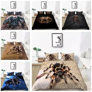 Комплект постельного белья на Хэллоуин с рисунком паука, пододеяльник, комплект постельного белья, полноразмерная односпальная/двуспальная кровать, украшение дома Baby 100x135cm
