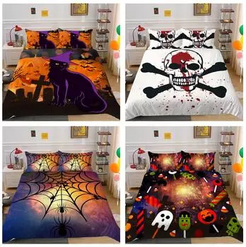 Комплект постельного белья на Хэллоуин, тематический фон на Хэллоуин, пододеяльник, наволочка, украшение для постельного белья с 2 или 3 спальнями Baby 100x135cm