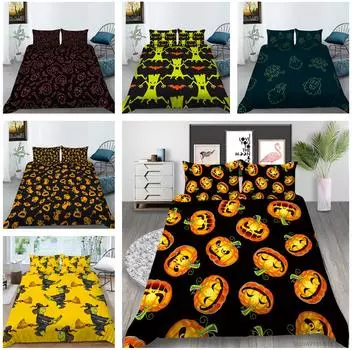 Комплект постельного белья на Хэллоуин, Пуховой пододеяльник, Домашнее постельное белье, Односпальная кровать в спальне, Двуспальная кровать, Домашнее украшение Baby 100x135cm