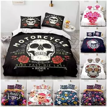 Комплект постельного белья на Хэллоуин Kulu Пододеяльник Наволочка Домашний комплект постельного белья AU/EU/US Полноразмерная односпальная/двуспальная кровать Baby 100x135cm