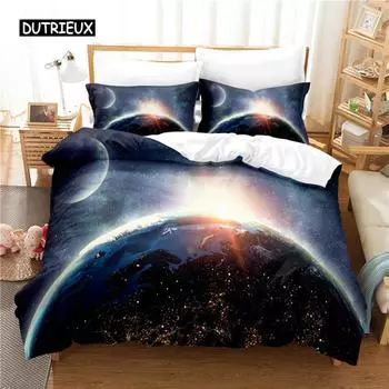Комплект постельного белья Night sky, комплект пододеяльников, комплект постельного белья с 3D-печатью, комплект постельного белья размера Queen, модный дизайн EU single(135x200cm)