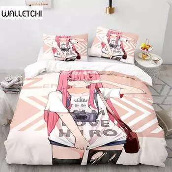 Комплект постельного белья Nwe Darling In The Franxx, покрывало, односпальное, двуспальное, двуспальное, двуспальное, двуспальное, комплект постельного белья, пододеяльник для семьи, 23 шт. 70x133cm 2pcs