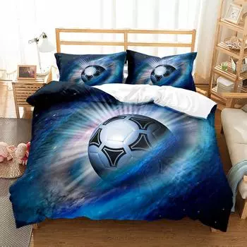 Комплект постельного белья Passate Soccer Ball Duvet Cover King Queen Double Full Twin Single Size Boys EU single(135x200cm)