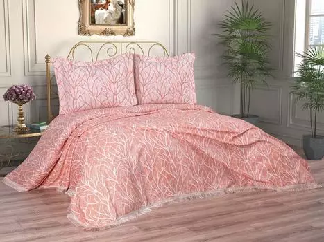 Комплект постельного белья Pastel Double Size, Покрывало 250x255 см Светло-розовый