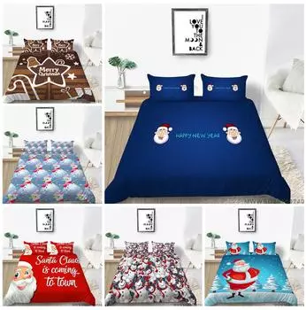 Комплект постельного белья: пододеяльник и наволочка, рождественская односпальная/двуспальная кровать, полноразмерный мягкий удобный пуховый пододеяльник, постельные принадлежности DE 100x135cm