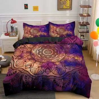 Комплект постельного белья Psychedelic Boho Luxury из 3 предметов с наволочкой King Duvet Cover Queen 2/3 шт. Полиэстеровое одеяло Cover Home Textile 70x133cm 2pcs