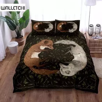 Комплект постельного белья Retro Foxes Duvet Cover Set EU Single Double King US Twin Full Queen Size Комплект постельного белья EU single(135x200cm)