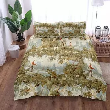 Комплект постельного белья Retro Mamou Wild Hunting с пододеяльником King Queen Double Full Twin Single Size 140x200cm