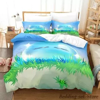 Комплект постельного белья Rimuru Tempest Single Twin Full Queen King Size Bed Set Adult Kid Bedroom Duvetcover Sets Anime Kawaii 70x133cm 2pcs
