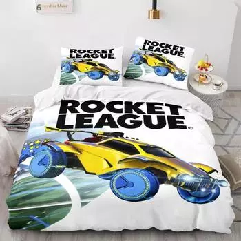 Комплект постельного белья Rocket League Покрывало для односпальной кровати Twin Full Queen King Size Car Комплект постельного белья Rocket League для мальчиков Пододеяльник EU single(135x200cm)