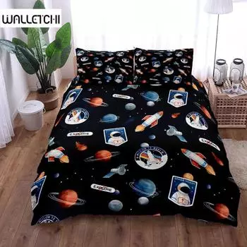 Комплект постельного белья Rocket Takeoff Duvet Cover Set King Queen Double Full Twin Single Size Boys EU single(135x200cm)
