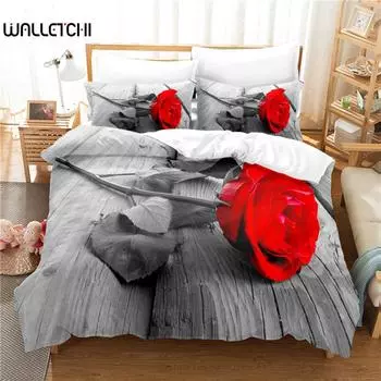 Комплект постельного белья Rose, комплект пододеяльников, комплект постельного белья с 3D-печатью, комплект постельного белья размера Queen, модный дизайн EU single(135x200cm)