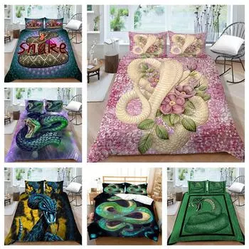 Комплект постельного белья с 3D змеиным рисунком, пододеяльник и наволочка из микрофибры для удобного и мягкого украшения дома Baby 100x135cm