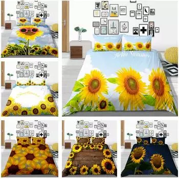 Комплект постельного белья с 3D цветком и цветочным узором, пододеяльник, комплект постельного белья, полный размер, односпальная/двуспальная кровать, украшение дома Baby 100x135cm