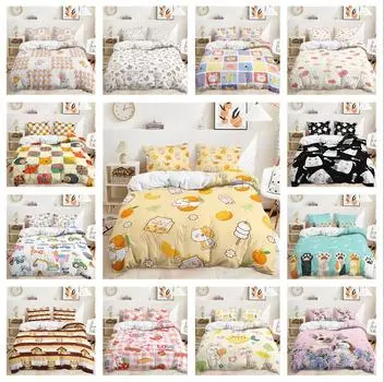 Комплект постельного белья с 3D мультяшными животными, милое пуховое одеяло и наволочка с принтом для детской комнаты, быстросохнущее, мягкое и удобное украшение для дома Baby 100x135cm