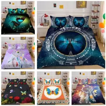 Комплект постельного белья с 3D узором бабочки, пододеяльник, наволочка для спальни, очень большой, полный размер, комплект постельного белья, украшение для дома Baby 100x135cm