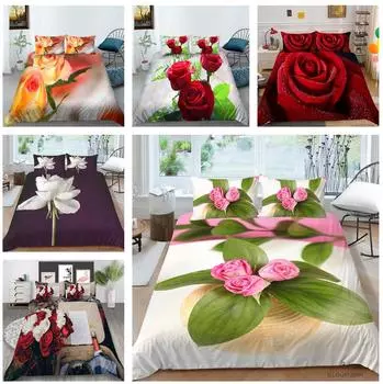 Комплект постельного белья с 3D цветочным узором, пуховый пододеяльник, домашнее постельное белье, украшение дома для спальни с односпальной или двуспальной кроватью Baby 100x135cm