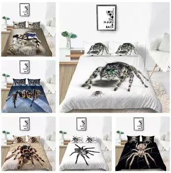 Комплект постельного белья с 3D принтом паука для спальни, тема насекомых, пододеяльник, наволочка, 2 или 3 шт., AU240 * 270, очень большое украшение для дома Baby 100x135cm