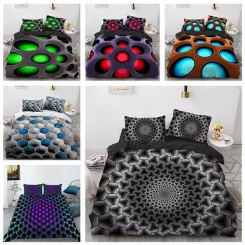 Комплект постельного белья с 3D-цифровым принтом в виде сот, пуховой пододеяльник, наволочка на молнии, односпальная/двуспальная кровать, полноразмерное домашнее постельное белье для Австралии, ЕС/США Baby 100x135cm