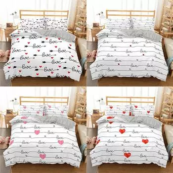 Комплект постельного белья с 3D принтом буквы «Любовь», роскошный домашний пододеяльник для спальни и наволочка из микрофибры, 2/3, украшение для постельного белья Baby 100x135cm