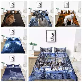 Комплект постельного белья с 3D принтом волка, чехол для постельного белья и наволочка, комплект постельного белья, AU/EU/US, полноразмерное украшение для дома Baby 100x135cm