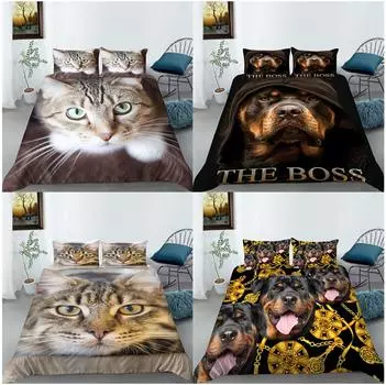 Комплект постельного белья с 3D-принтом для дома для домашних животных, пододеяльник, односпальная кровать, двуспальная кровать, полноразмерный комплект домашнего постельного белья DE 100x135cm