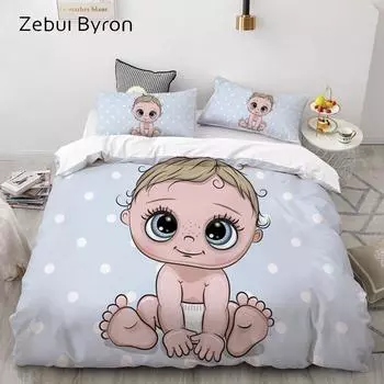 Комплект постельного белья с 3D-мультяшным рисунком для детей/мальчиков/девочек, милый нежно-голубой комплект пододеяльников на заказ/Европа/США, комплект одеял/покрывала 228*228 3pcs