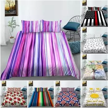 Комплект постельного белья с 3D цифровой печатью, пододеяльник, наволочка, комплект постельного белья для спальни, полный размер, односпальная/двуспальная кровать, украшение дома Baby 100x135cm