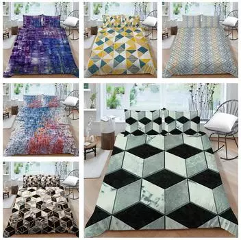 Комплект постельного белья с 3D-принтом в стиле бохо, геометрический узор, пододеяльник, наволочка, 2 или 3 предмета, ткань из микрофибры, удобное украшение для дома Baby 100x135cm