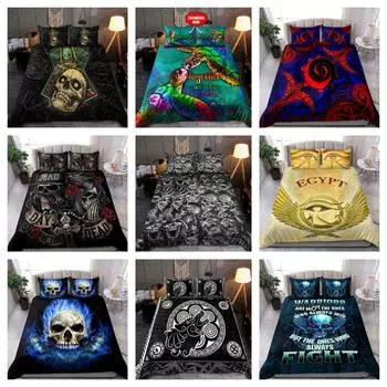 Комплект постельного белья с 3D-принтом черепа, пододеяльник, наборы мягких одеял Single 135x200cm