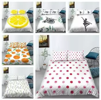 Комплект постельного белья с 3D белым фоном и белым пуховым одеялом и наволочкой, 2/3 предмета, украшение для дома в натуральную величину, AU/EU/US Baby 100x135cm