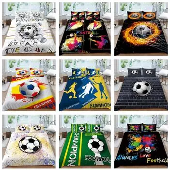Комплект постельного белья с 3D футбольным принтом, пододеяльник со спортивным узором, наволочка, очень большой размер, украшение для дома Baby 100x135cm