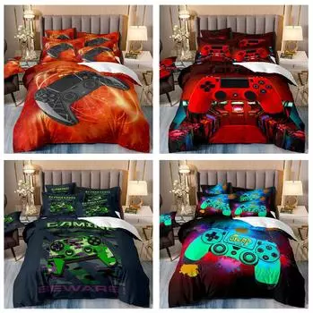 Комплект постельного белья с 3D-игрой, геймерский подростковый пуховый пододеяльник, наволочка 2/3 шт., игровой контроллер, роскошный домашний текстиль, комплект пододеяльников, подарок Baby 100x135cm