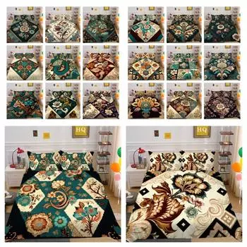 Комплект постельного белья с 3D цветочным принтом, роскошное женское покрывало из полиэстера, комплекты домашнего постельного белья королевского размера UK Single 135x200cm