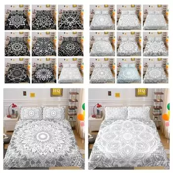 Комплект постельного белья с 3D принтом Мандалы, роскошное украшение для спальни, комплект пододеяльников для подростков королевского размера UK Single 135x200cm