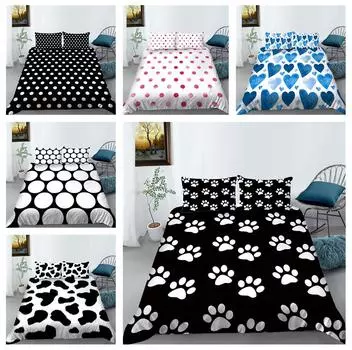 Комплект постельного белья с 3D-узором, пододеяльник из ультратонкого пуха, наволочка из 2/3 предметов, быстросохнущий мягкий домашний текстиль, двуспальная кровать размера «king-size», покрывало для взрослых Baby 100x135cm