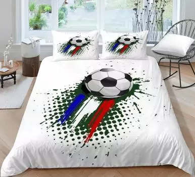 Комплект постельного белья с 3D футбольным принтом, домашнее постельное белье, покрывала, пододеяльники, детские школьные комплекты для взрослых, дышащая наволочка Single 135x200cm